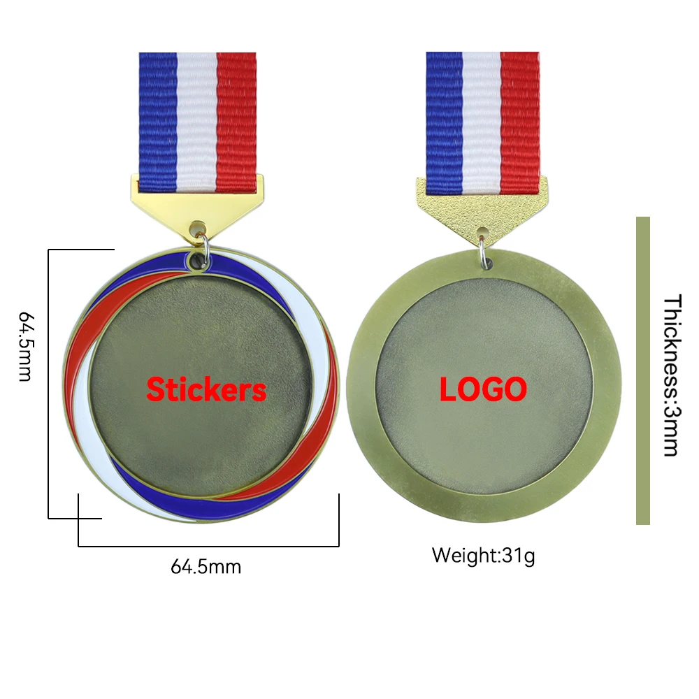 Neck Custom A Box Round Stickers For Medals Printing In A4 Pap Blank Medal