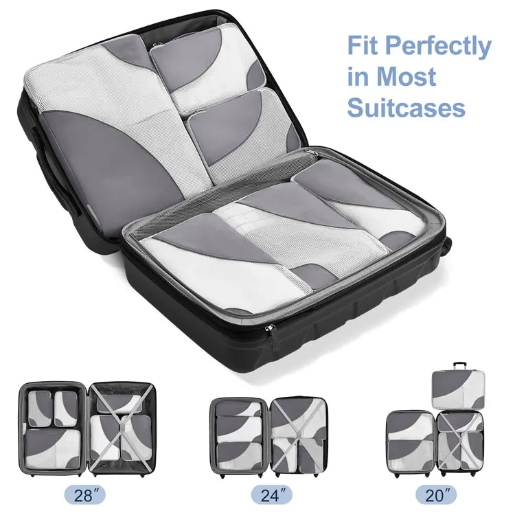 Travel Essentials Travel Cubes Packing Cubes Large Suitcase Lightweight 6 Pcs Travel Storage Bag Set For Carry On Suitcases