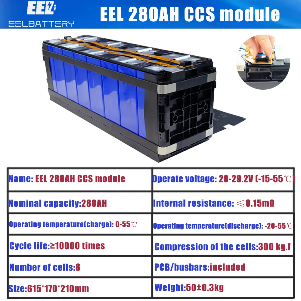 EEL 48V 13KW Lithium Ion batteries 24V 100Ah CCS module 8pcs solar power energy storage battery pack lifepo4 ev lithium battery