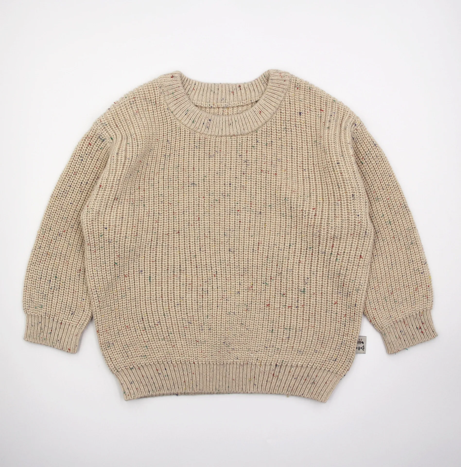 100% Cotton Cable Knitting Kids Children Jumper Knitwear Speckled Knit Unisex Baby Jumper Sweater Pullover