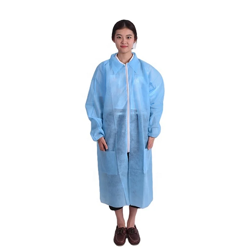 disposable lab coat SMS non woven coats uniform with pockets