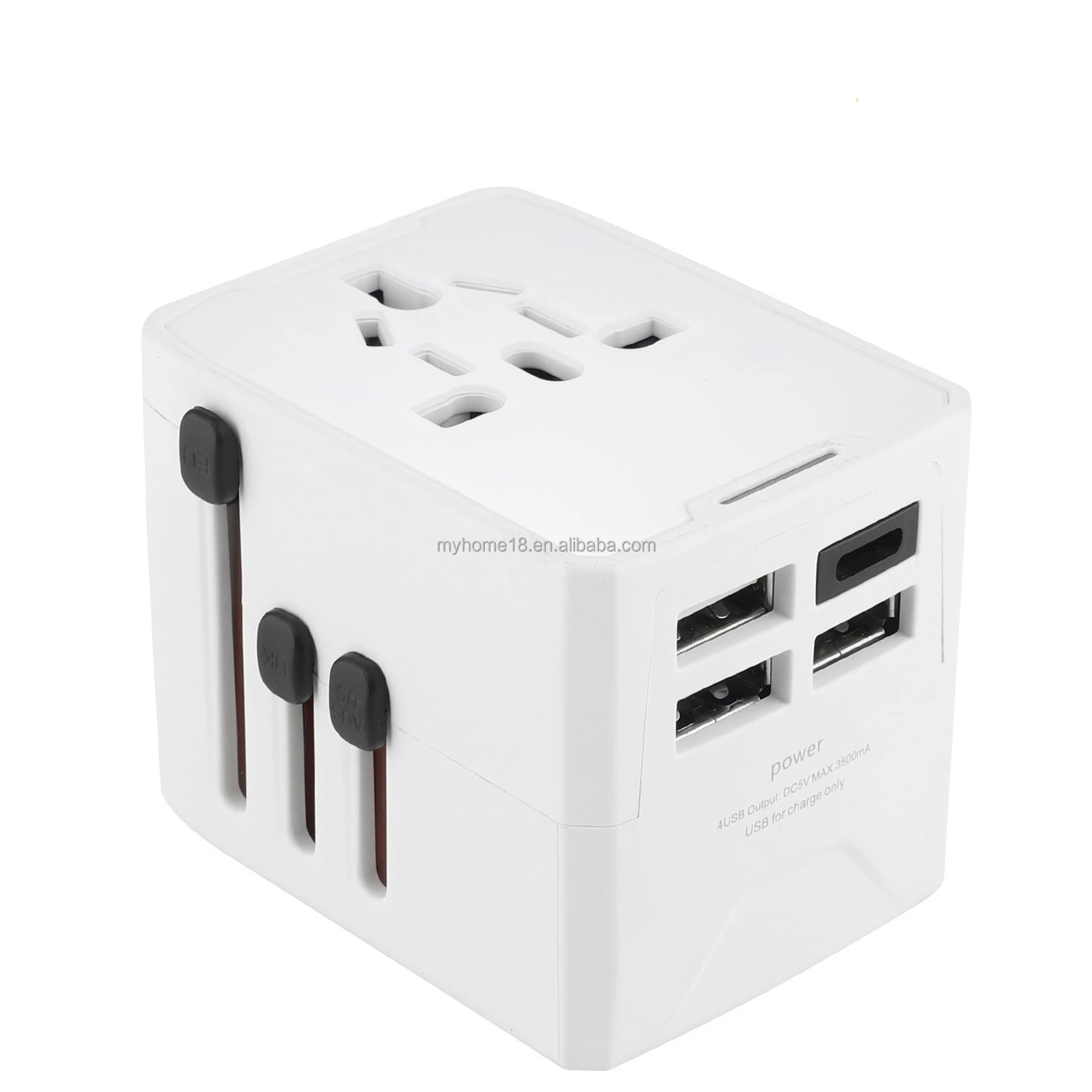 Universal changeable Plug Smart Quick Mobil Phone Travel Adapter Usb Type C Usbc 4 Port Pd Wall Charger