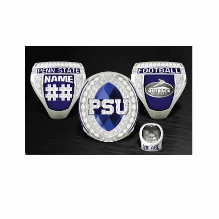 Factory Price Custom Customized Logo Metal Zinc Alloy Soft Enamel Gold Plated Champion Ring