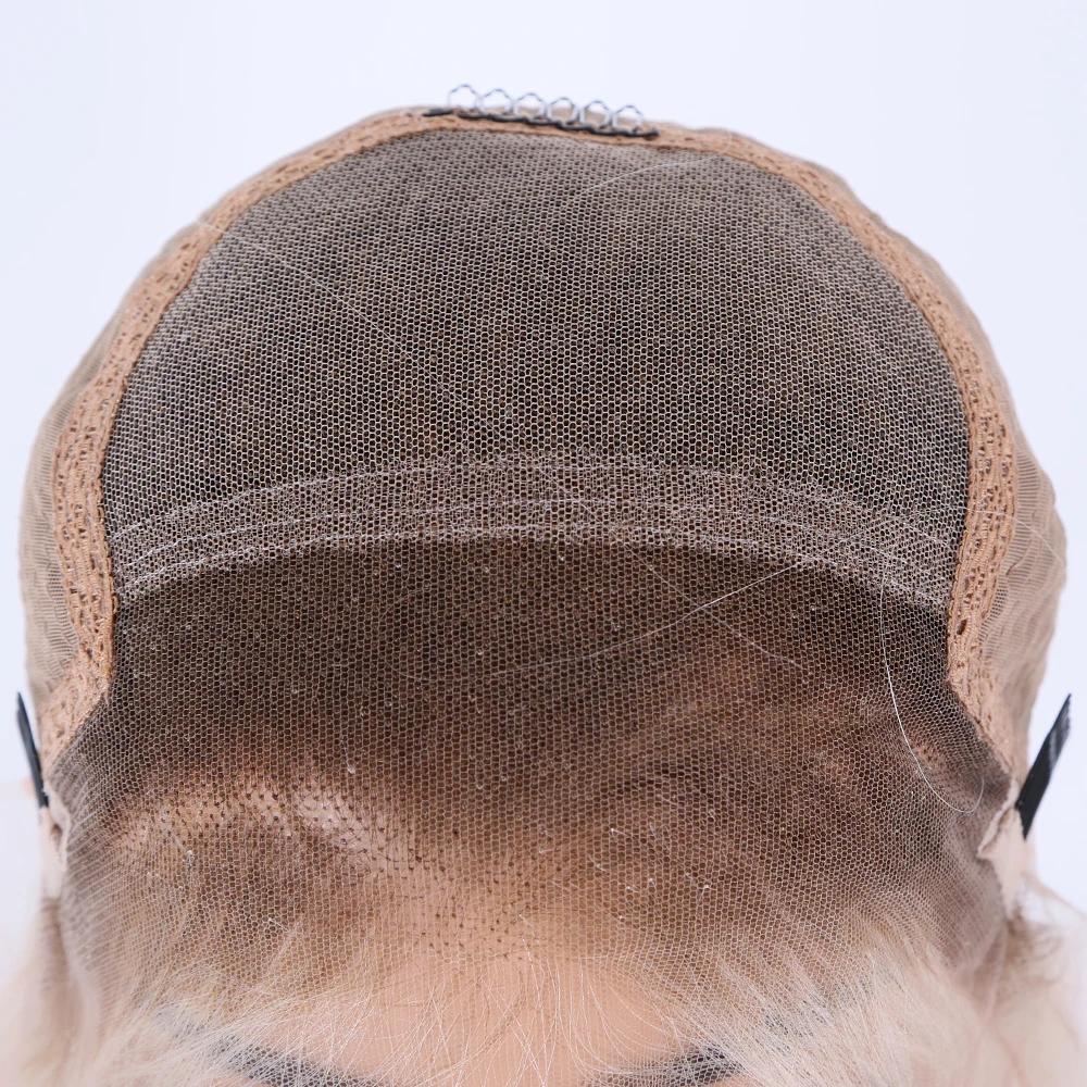 Top quality 18 inches white color with dark roots frontal lace wigs human hair