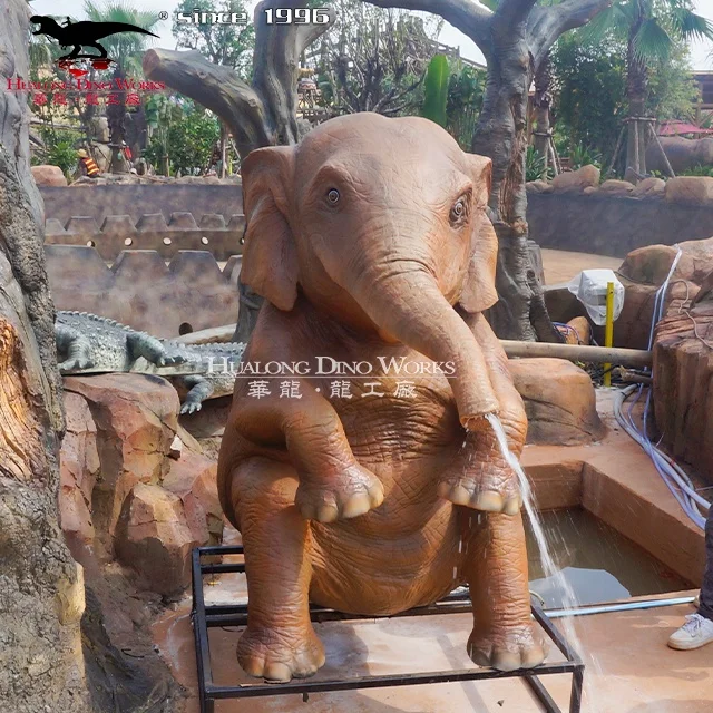Animatronic Prehistoric Animal Animatronic Life-size Elephant Animal Statue