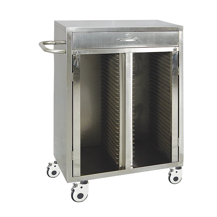 Factory direct sale all ss hospital stainless steel hand medical record trolley