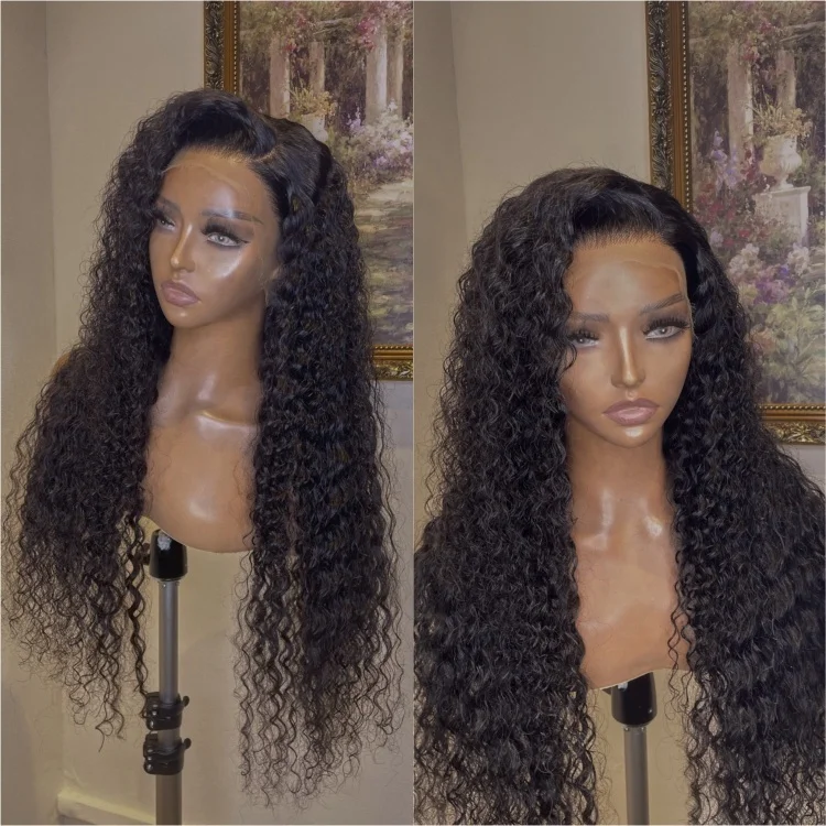 180 Density 13x6 Deep Wave Lace Front Wig Brazilian 13x4 Perruque Lace Frontal Wig Preplucked Bleached Knots Human Hair Lace Wig