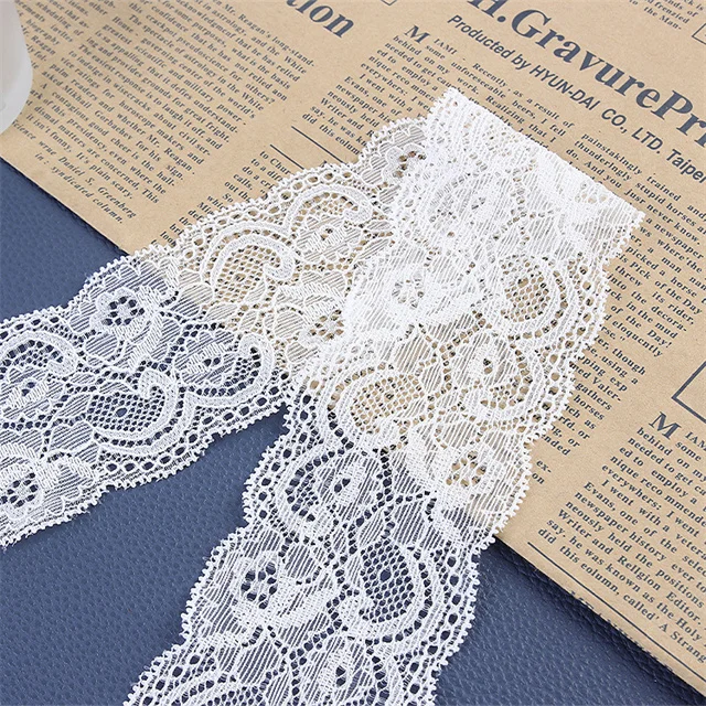 Wholesale Polyester French  Elastic Stretch Jacquard Lace Trimming ribbon For Lingerie Bra