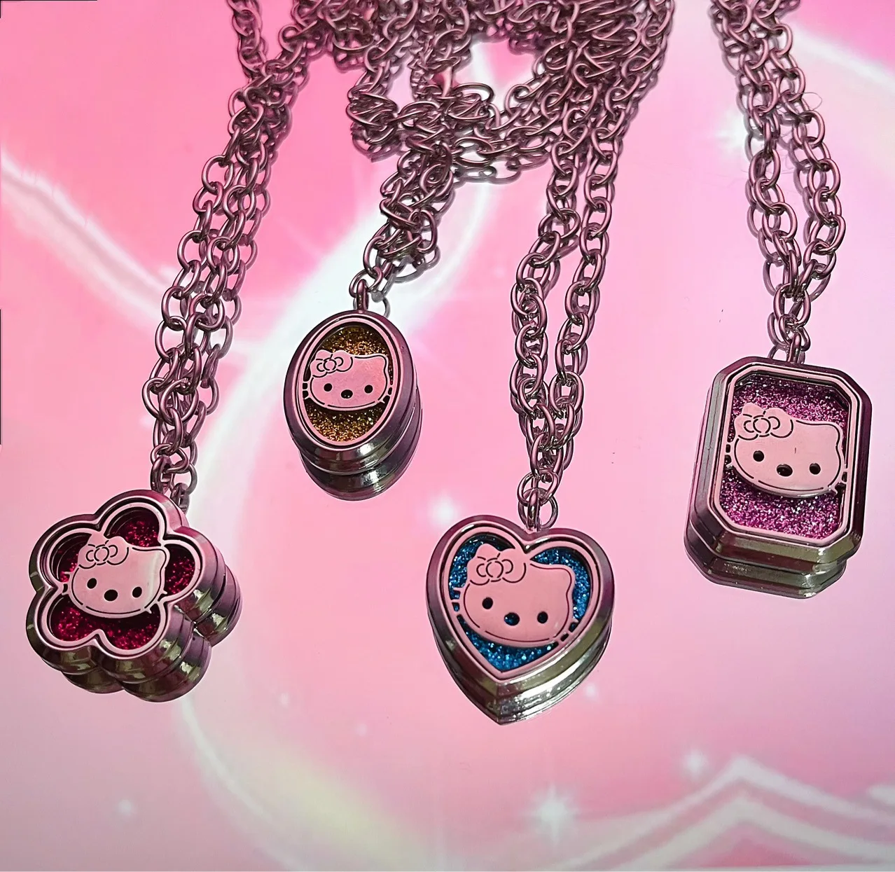 Fashion Female Necklace Perfume Hello- Kitty Pendants Cute Pendant Cross Necklace Jewelry for Women