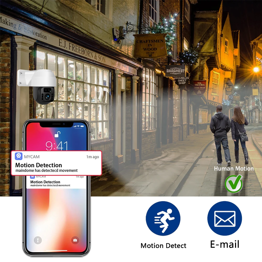 Outdoor Wildlife Farm PTZ Security Surveillance GSM SIM Card IP APP Real Time Live Streaming Solar Powered Battery 4G Camera