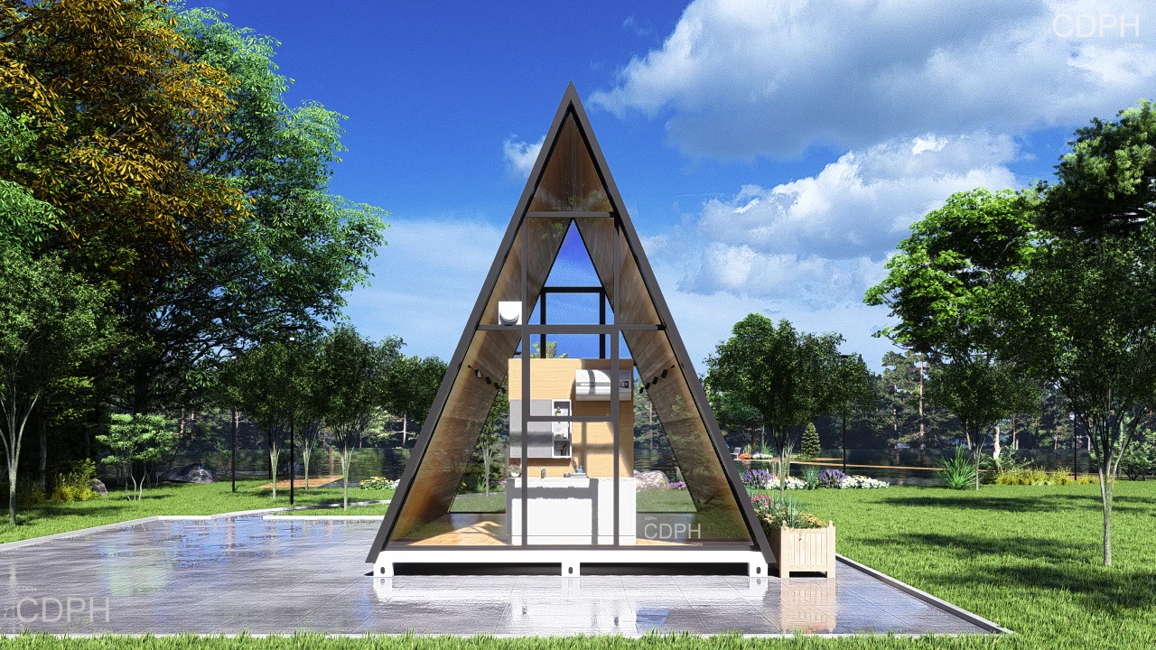 Modern Flat Pack Prefabricated Modular Container Villas Offices Public Toilets Movable Foldable Prefab Triangle Houses