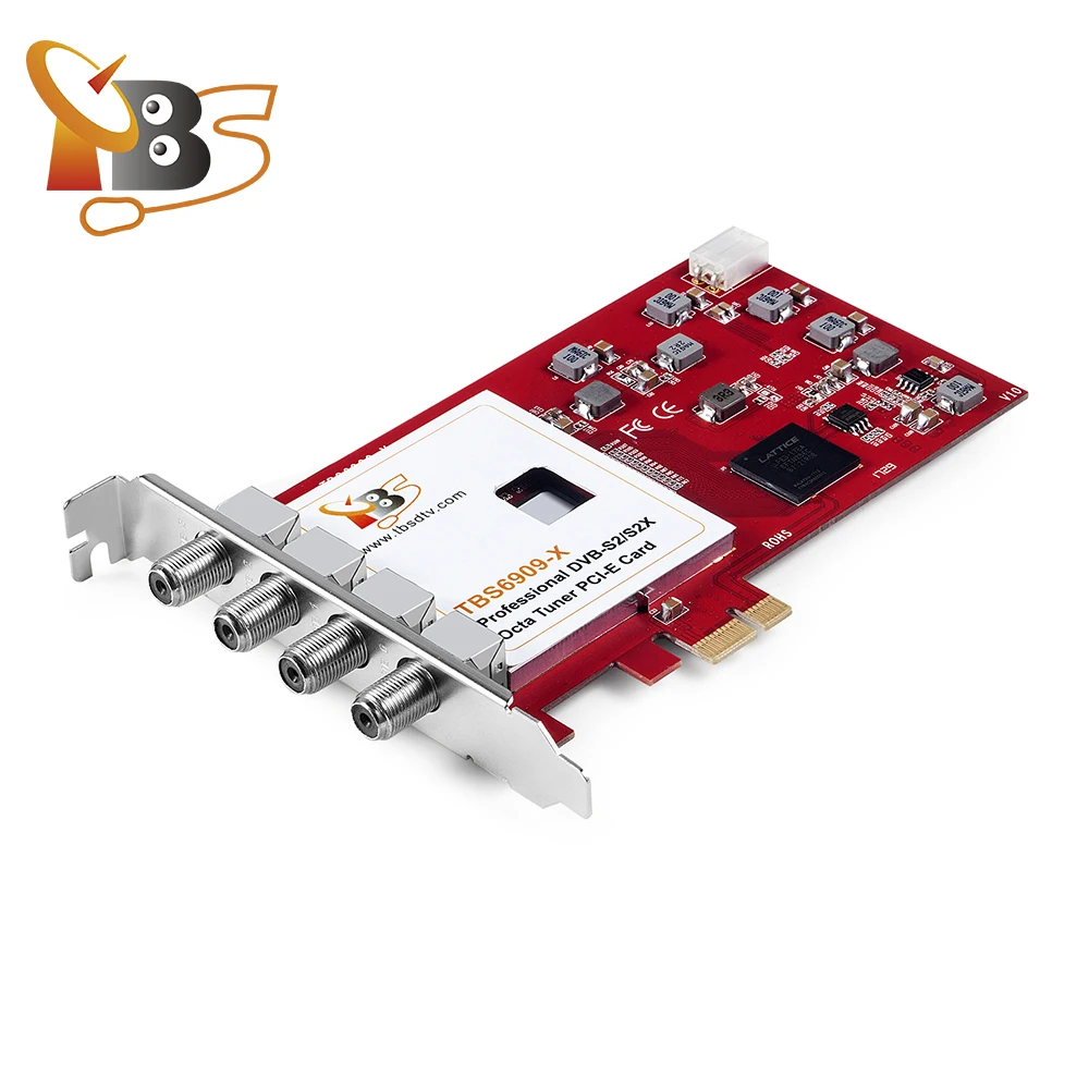 
TBS 6909X V2 DVB-S2/S2X 8 Tuner PCIe Card digital satellite receiver IPTV streaming card FTA DVB-S2X card 