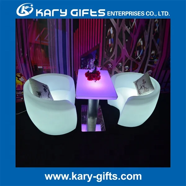 Modern Lighted up 16 Color Remote Control Wireless Portable Bar Restaurant LED Table