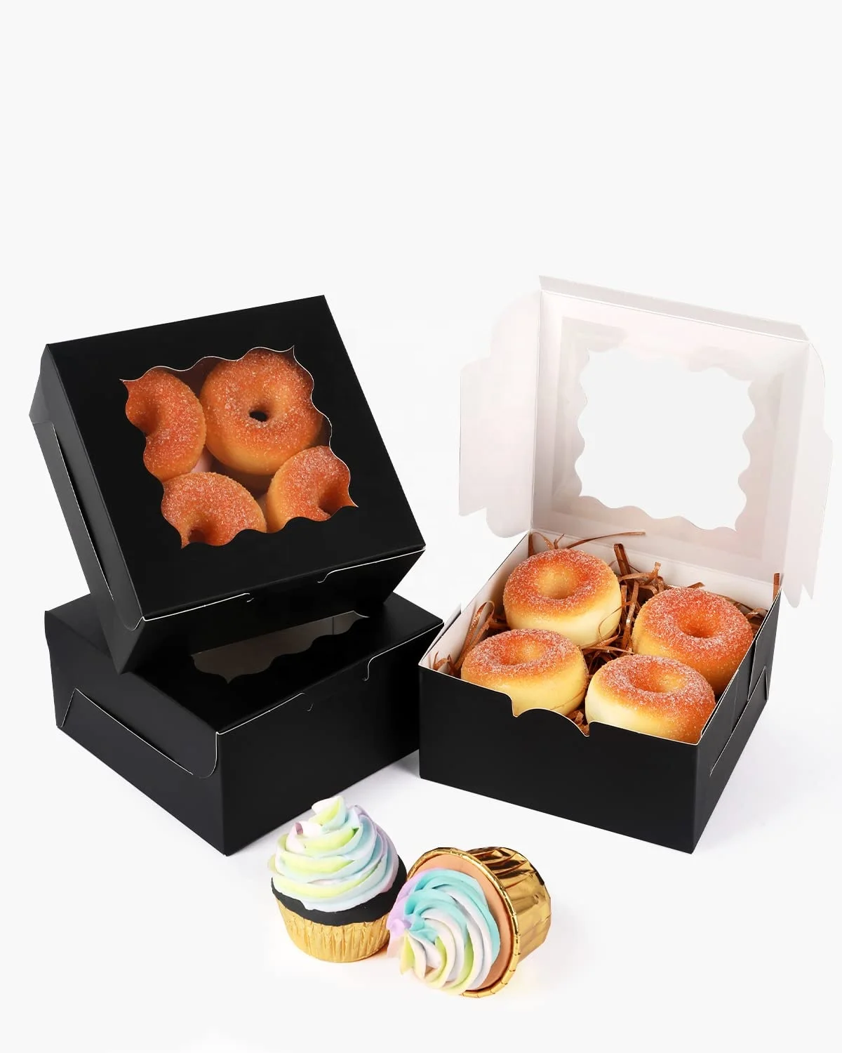 Продажа экологически чистых макаронных яиц пирог десерт складывающаяся крафт-коробка биоразлагаемая картонная мини-черная Корейская бумажная коробка для торта