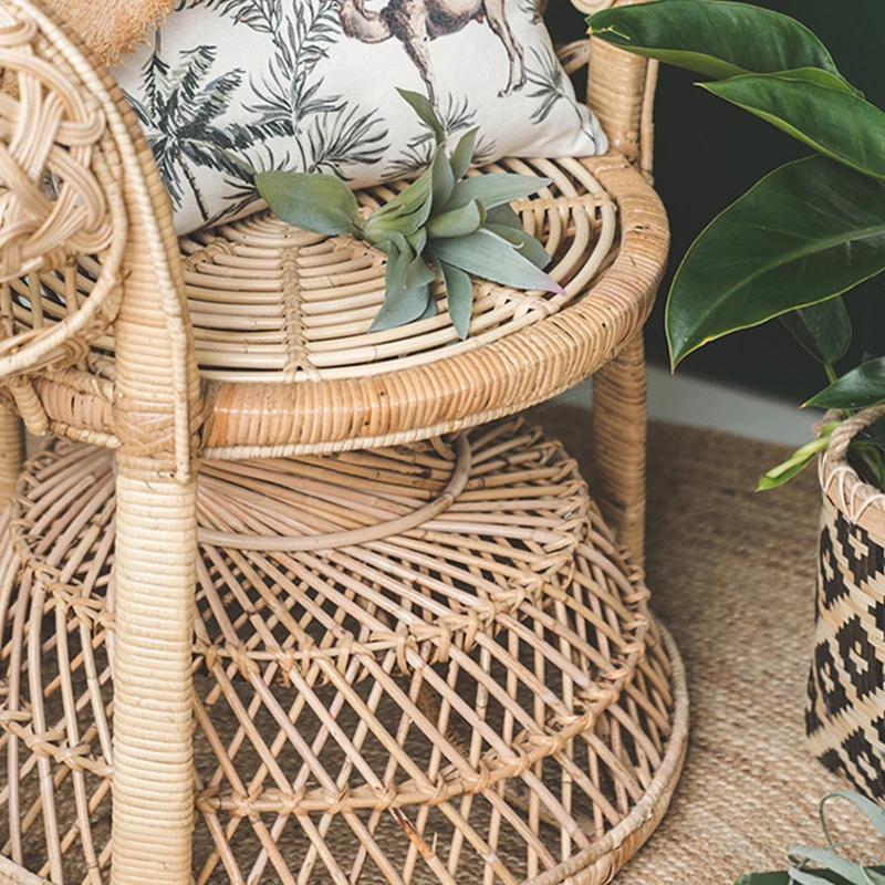 Customized Classic Furniture Cane Bamboo Living room Garden Terrace Indoor Outdoor sitting chair furniture set for home