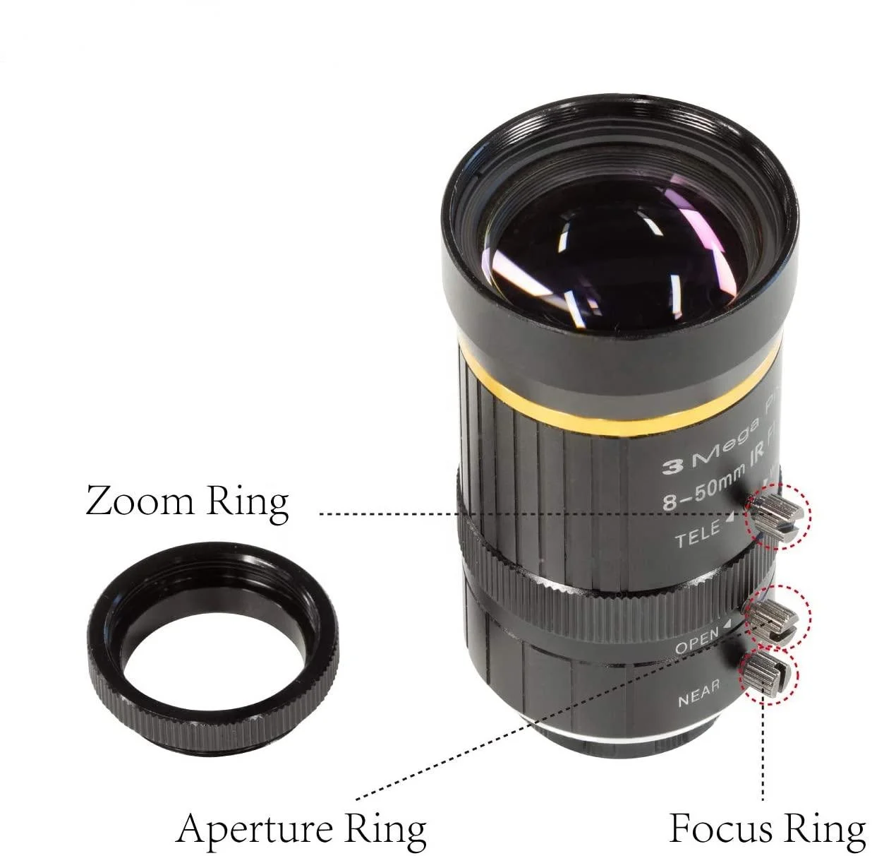 Odseven 8-50mm C-Mount Zoom Lens for IMX477 Raspberry Pi HQ Camera