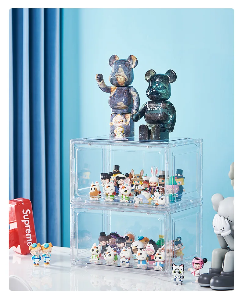 High Quality Transparent Plastic Shoe Case Storage Box Foldable Functional Design for Office Use Fabric Paper Metal Materials