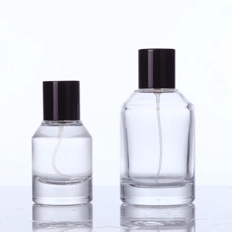 Custom empty transparent round  glass perfume bottle 30ml 50ml 100ml perfume bottle