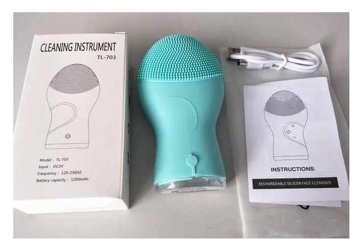 
Sonic Silicone Facial Cleansing Brush USB Rechargeable Electric Face Clean Brush Silicone Face Brush Deep Cleansing 