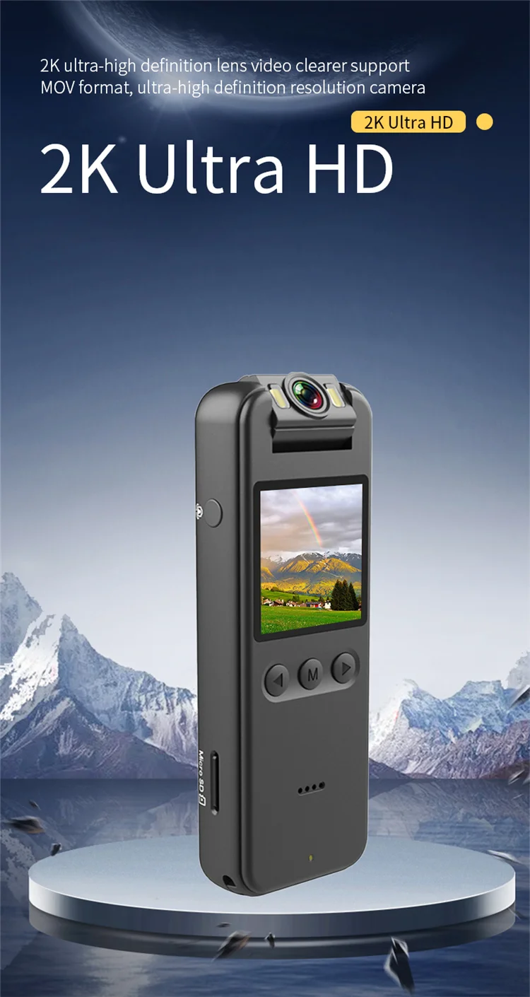 1.4 inch lcd display Ultra HD night vision security wifi hotspots 2K meeting camera pocket dv mini CS12 body camera with audio