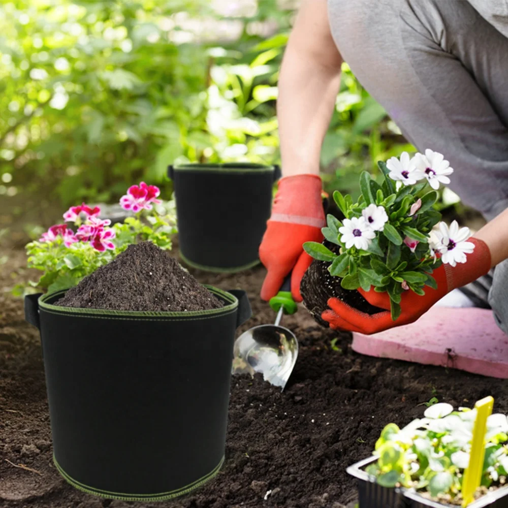 Customized 1 3 5 7 10 20 30 50 100 200 Gallon Planter Grow Bags Aeration Pots Garden Potato Felt Fabric Plant Grow Bags
