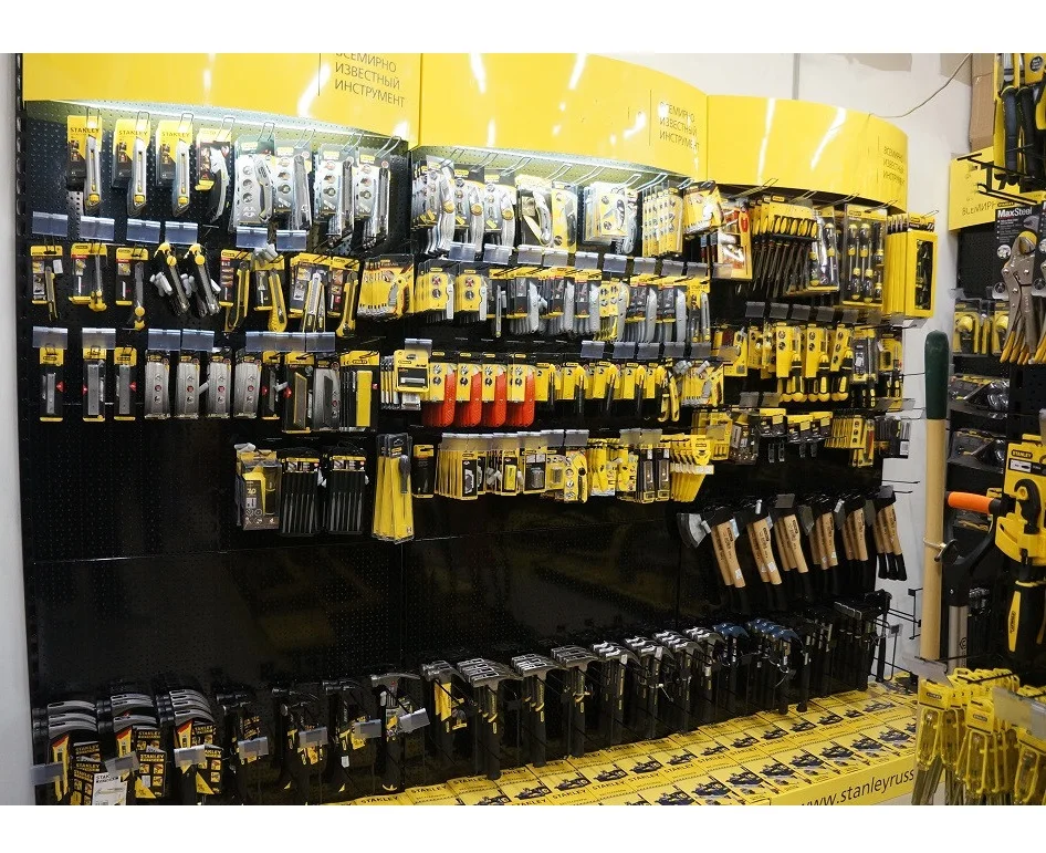 Wholesales Hardware Pegboard Metal display Rack Hanging Hooks Shelf Tools Shop Exhibition Product Display Stand for marketing