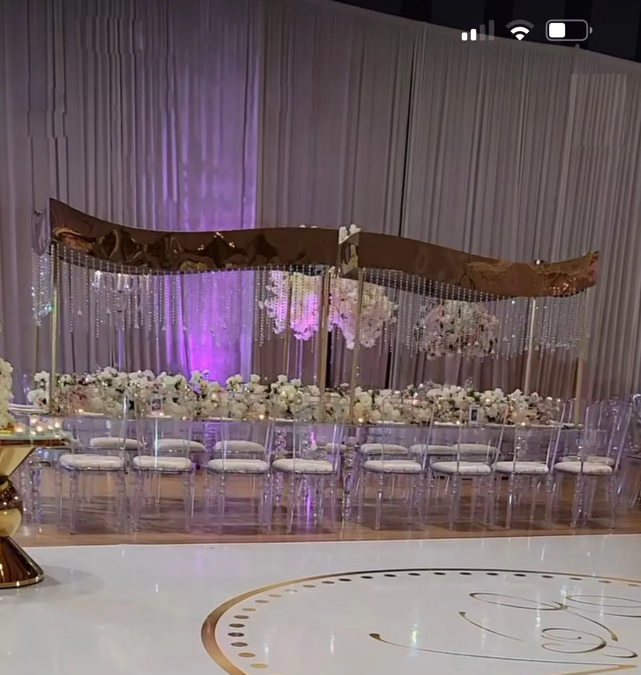 Royal hanging crystal wedding centerpieces decoration for table