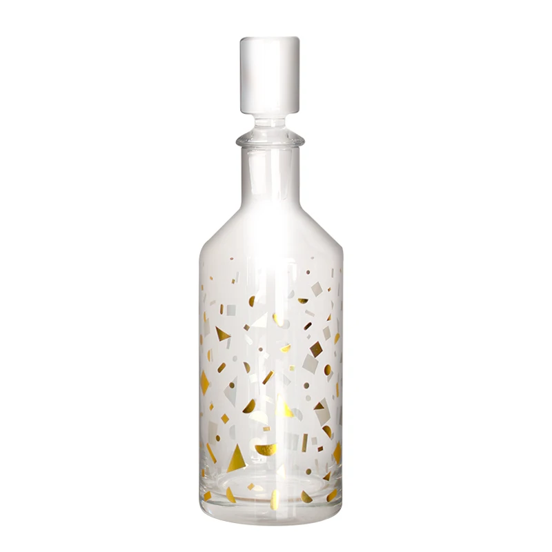 different round shape mini whiskey glass bottle decanter whiskey set