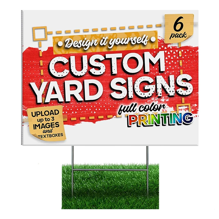 Wholesale Custom Made Shape PP Material Corrugated Plastic Waterproof Sign Board Printing Coroplast 18x24 H-Stakes Yard Signs