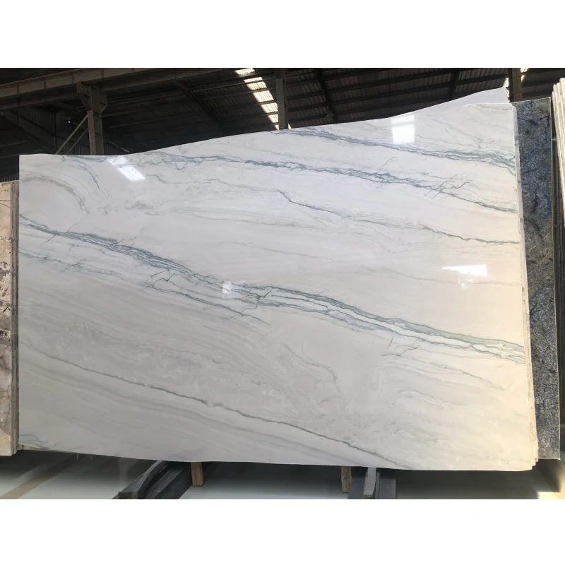 Роскошная натуральная речная белая кварцевая плита для кухонной столешницы