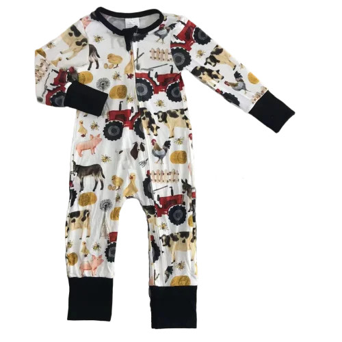 2024 No Moq New design baby bodysuit cute Pigs and cows soft toddler jumpsuit