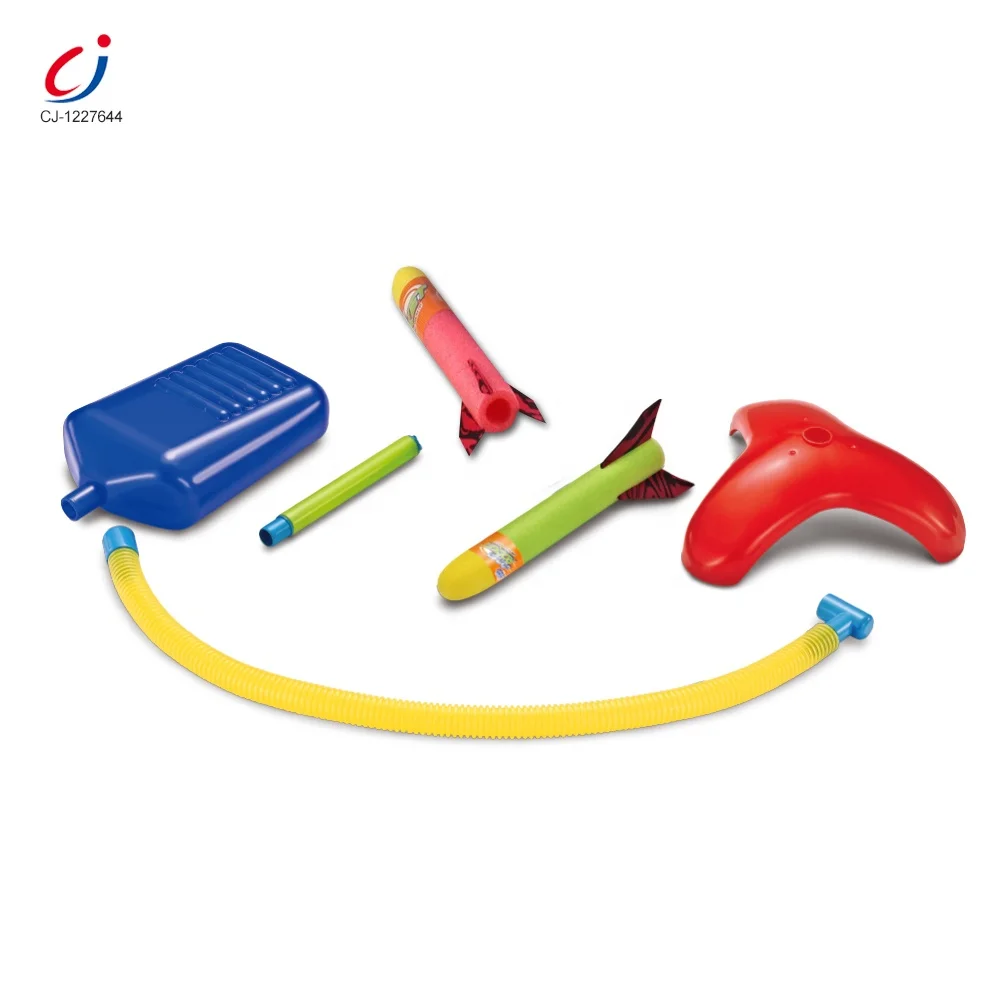 Soft foam Air pump rocket launcher toy flying stomp foam rocket toy