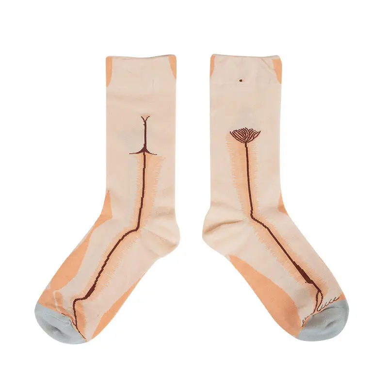 Custom Jacquard Socks Vintage Crew Unisex Designer Socks Custom Design