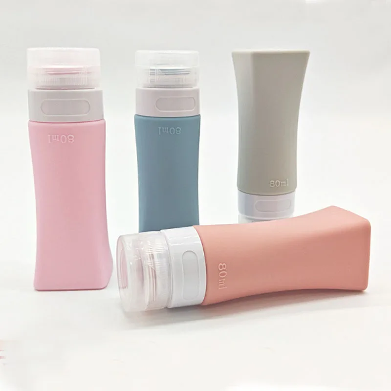 Popular 4pcs Silicone Travel Bottles for Toiletries 80ML Durable Silicone Container Bottle Set For Excursion