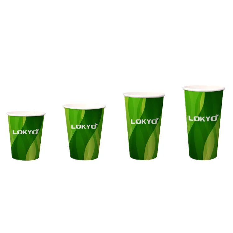 LOKYO custom 4oz 8oz blanks white compostable biodegradable water plastic free tea eco-friendly paper coffee cups