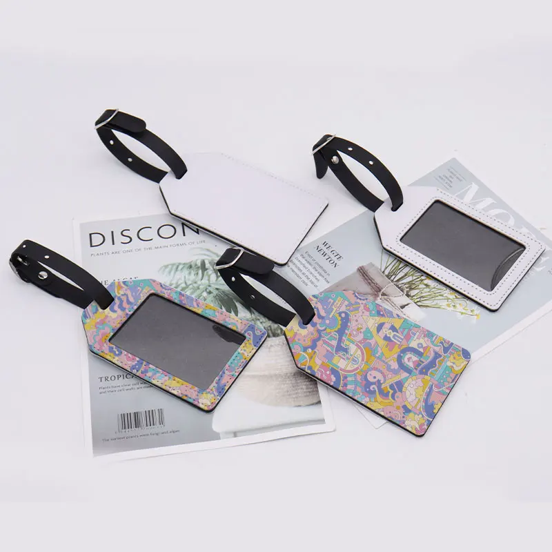 Wholesale Custom Sublimation blanks Airplane Business Card Leather Baggage Luggage Tag for Travel
