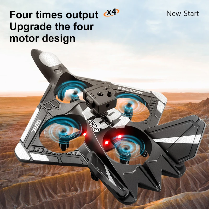 4DRC 4D-V31 Beginner Hobby Glider Airplane Toys 360 Degree Stunt Fighter Toys 2.4G Epp Foam Remote Control Glider With Hd Camera