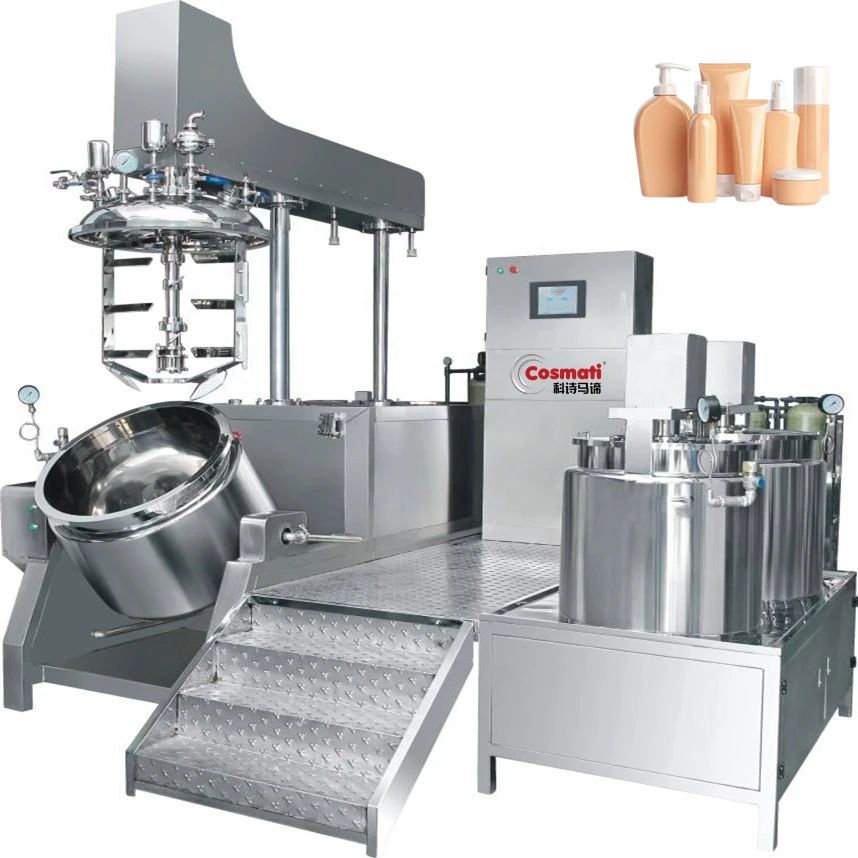 COSMATI vacuum emulsifying mixer 1000L vacuum emulsifying multiple mixer sunscreen