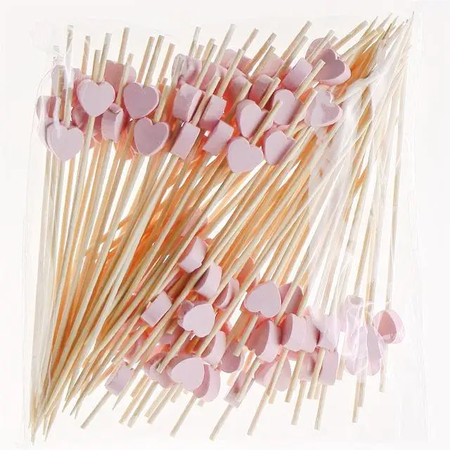 Disposable Hamburger Pick Design Burger Logo Bamboo Stick Food Label Fruit Picks Skewer For Decoration