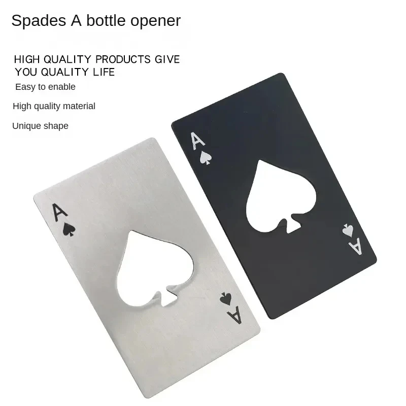 Spades A Credit Card Keychain Creative Poker Shaped Stainless Steel Home Tools Bottle Beer Opener