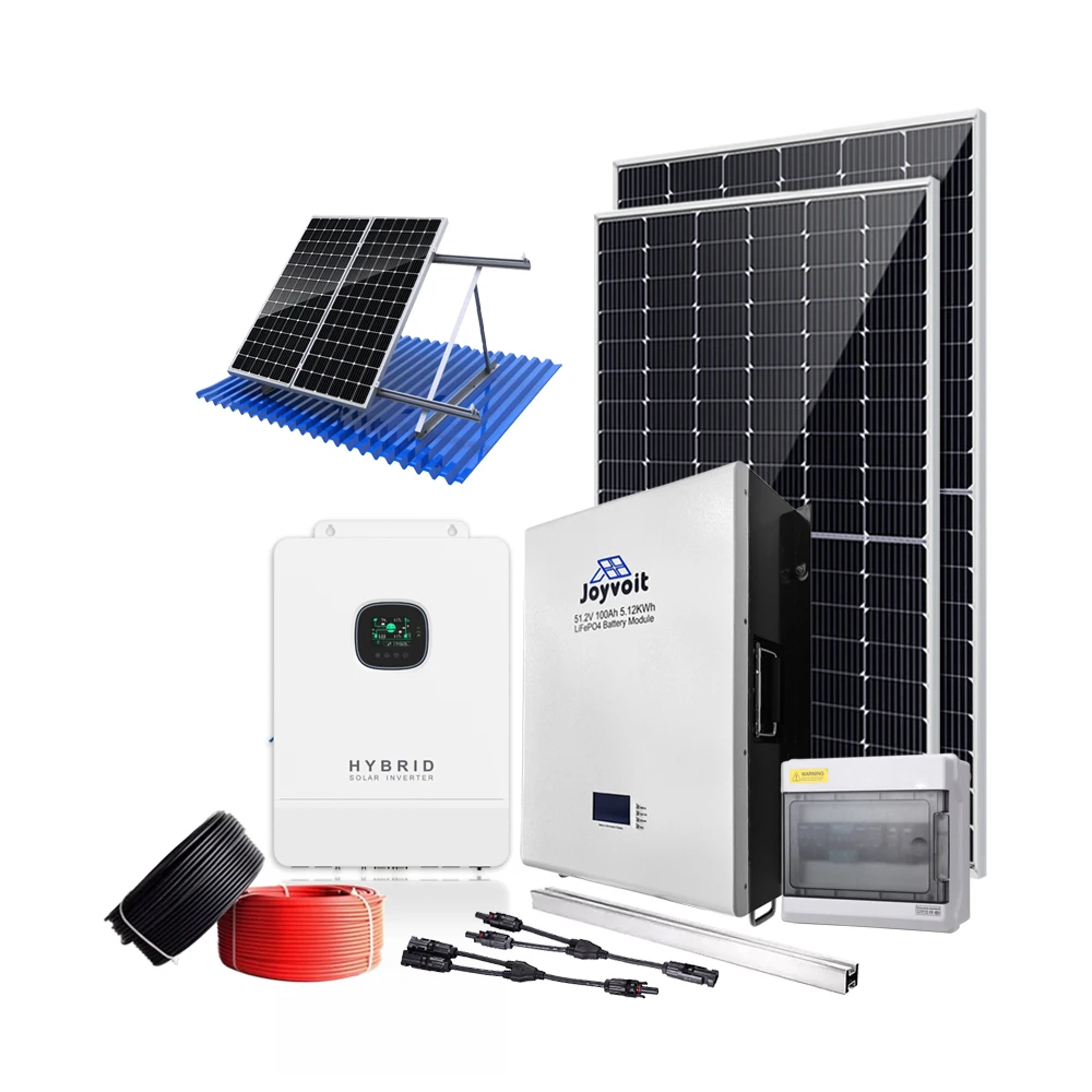 10KW Solar Complete System with Hybrid Inverter and 48V lithium battery Off-grid Solar Energy System with Mono Half-cut Panels