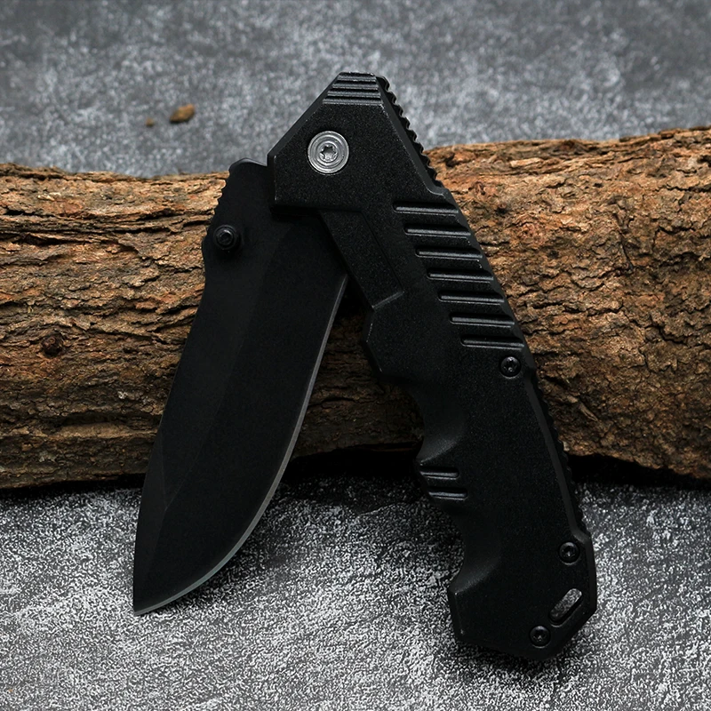wholesale Hot seller custom stainless steel folding tactical survival pocket knife with oxidation aluminum handle
