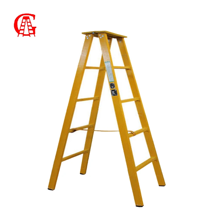 Factory Price En131 Testing Insulated Fiberglass Ladder with Shelf for Use Around Electricity