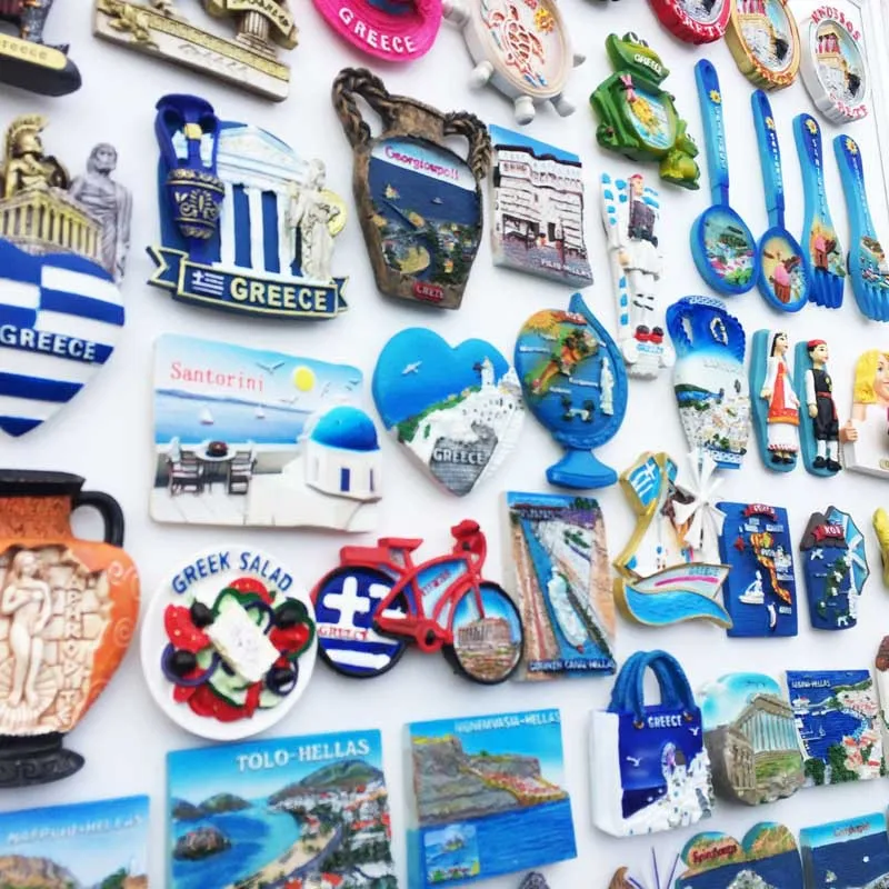 Greek Customized Tourism Memorial Decorative Arts 3D Magnets Refrigerator 3D Polyresin Fridge Magnets