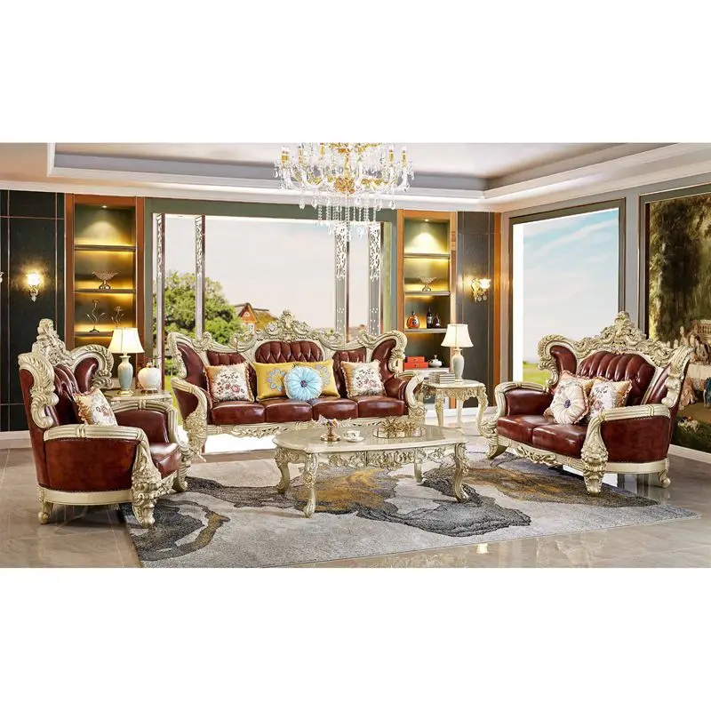 
Luxury Antique sofas sectionals living room furniture set designs royal furniture sofa set 