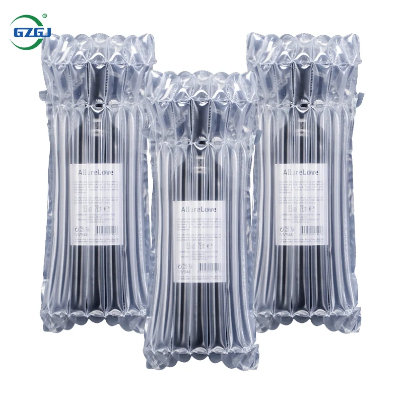 Custom tube inflatable bottle protector wine air cushion column bubble bag