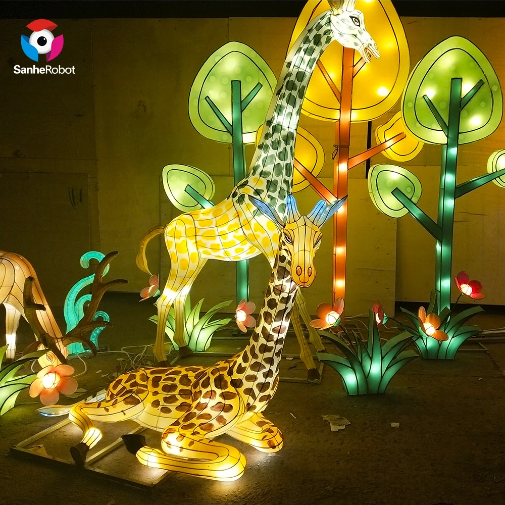 Festival Traditional Nylon Chinese Animal Giraffes Lantern
