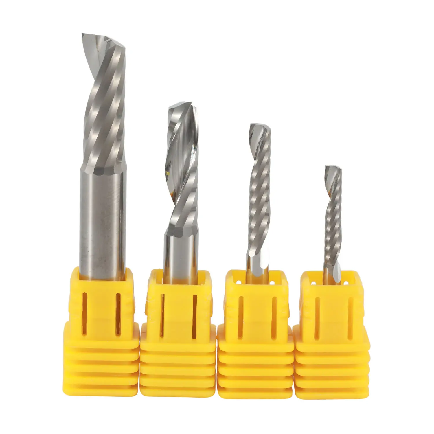 Carbide 1 Flute Spiral Router Bit Single Flute End Mill For Acrylic Aluminum PVC CNC 3.175mm 4mm 6mm Single Edge Cutter