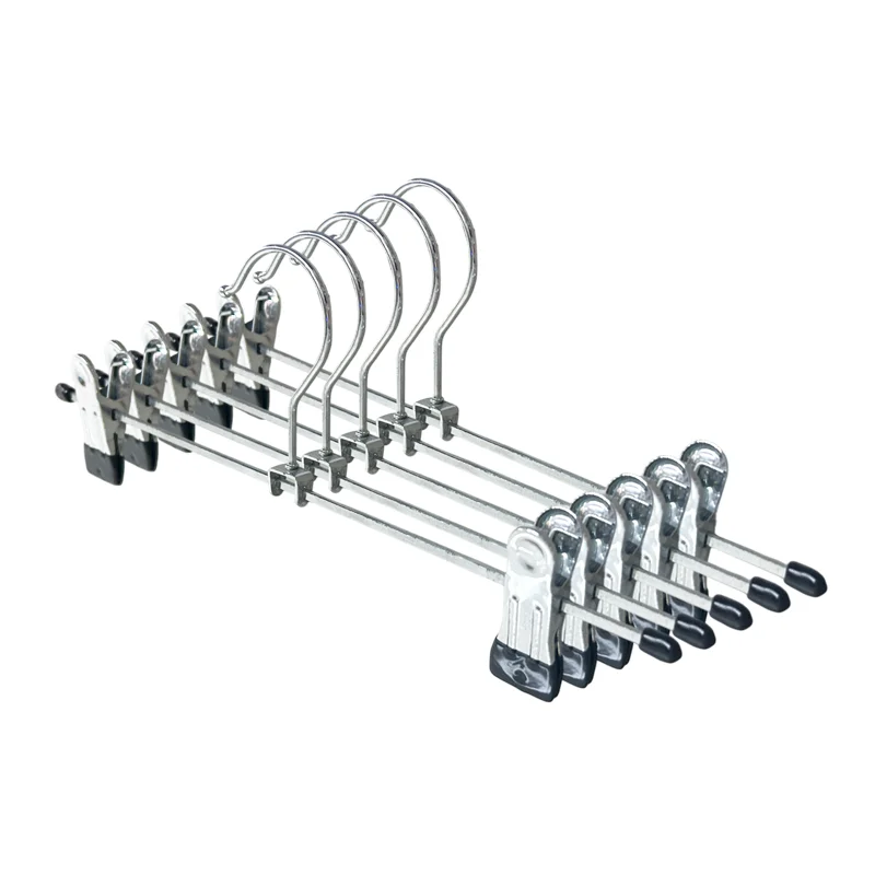 Wholesale metal clothes hanger with clip sturdy and without clip marks for underwear display
