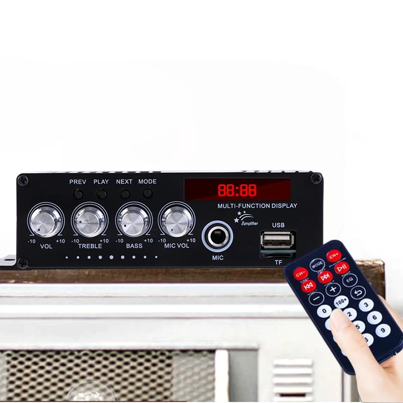  MA-130 DC12V черный Автомобильный усилитель с микрофоном bt usb tf